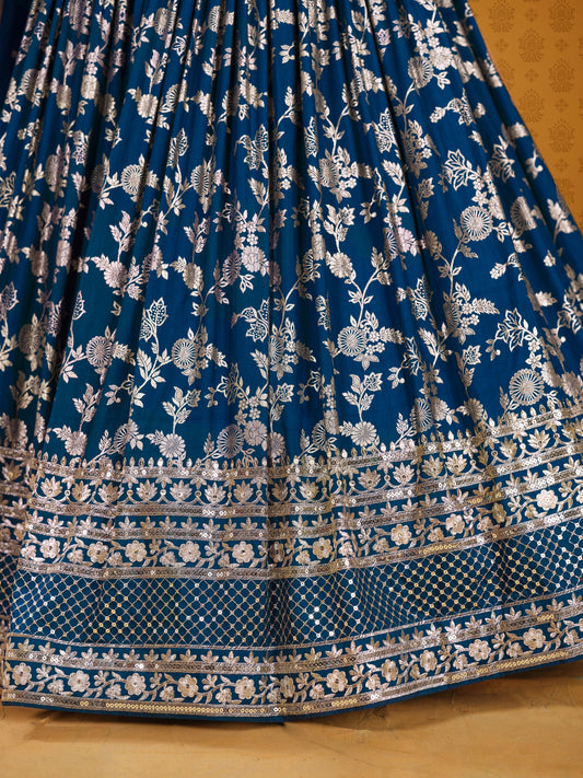 Royal Indigo Bloom Chaniya Choli Set (PRE ORDER)