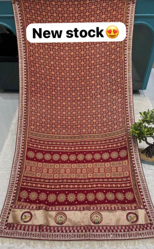 Red traditional saree