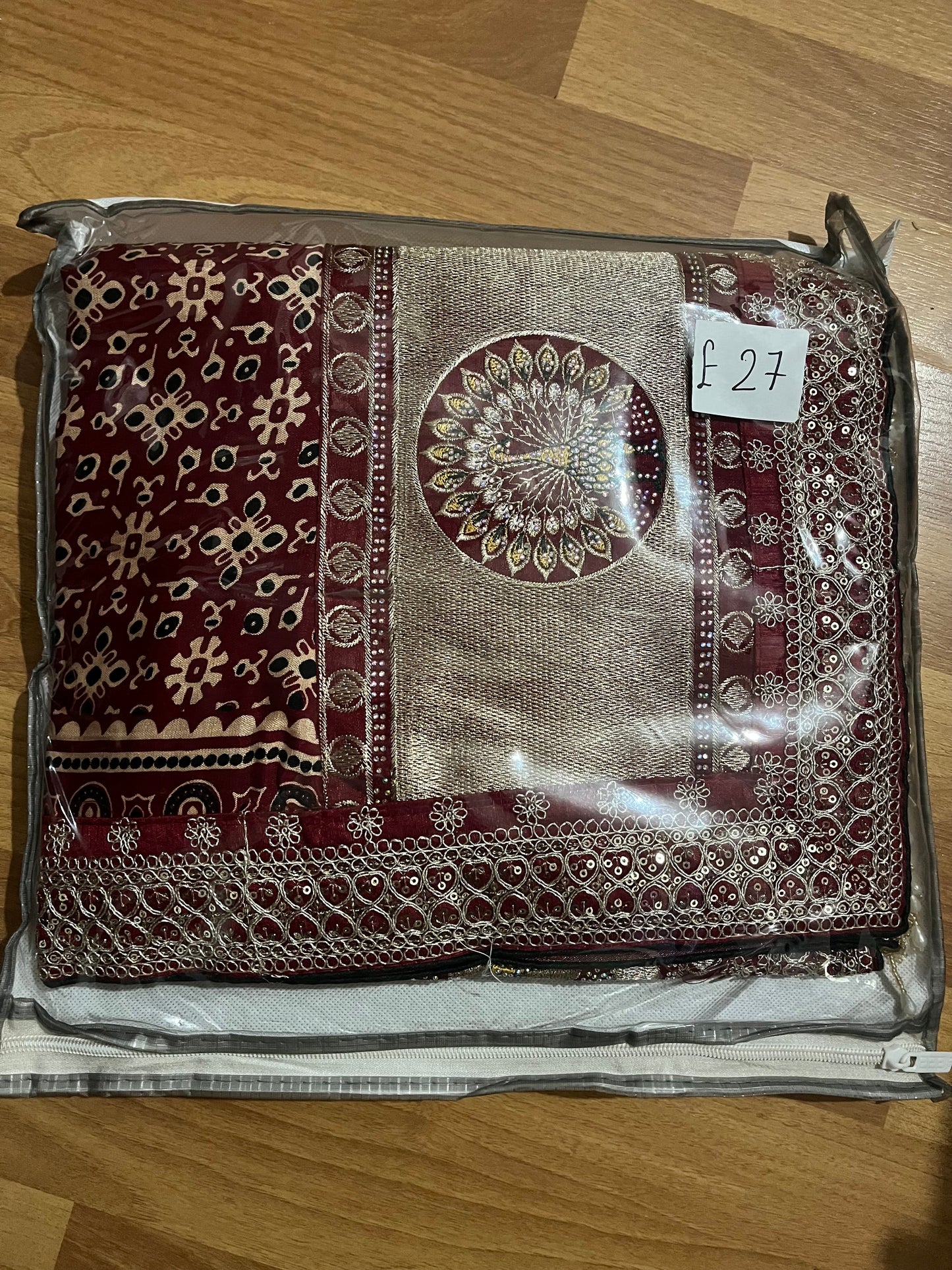 Red traditional saree