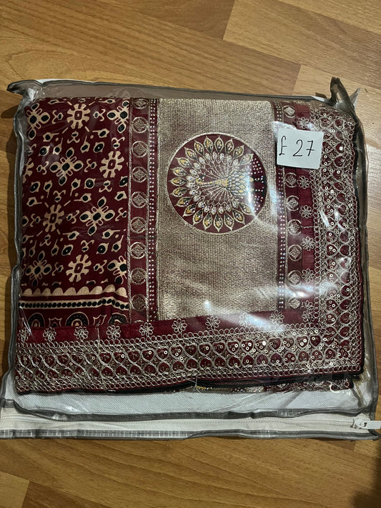 Red traditional saree